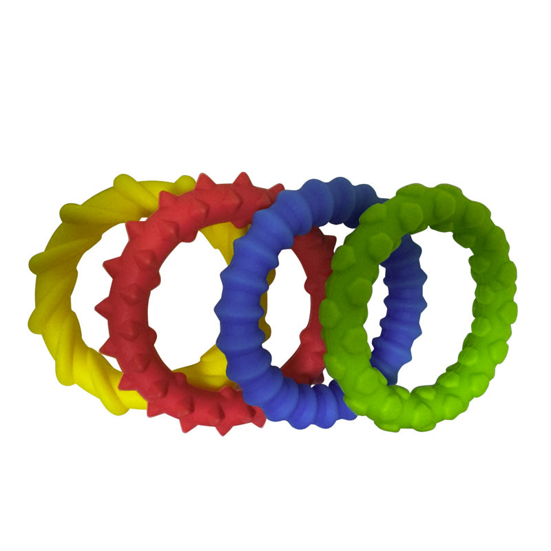 Sensory assorted texture rings 4stk