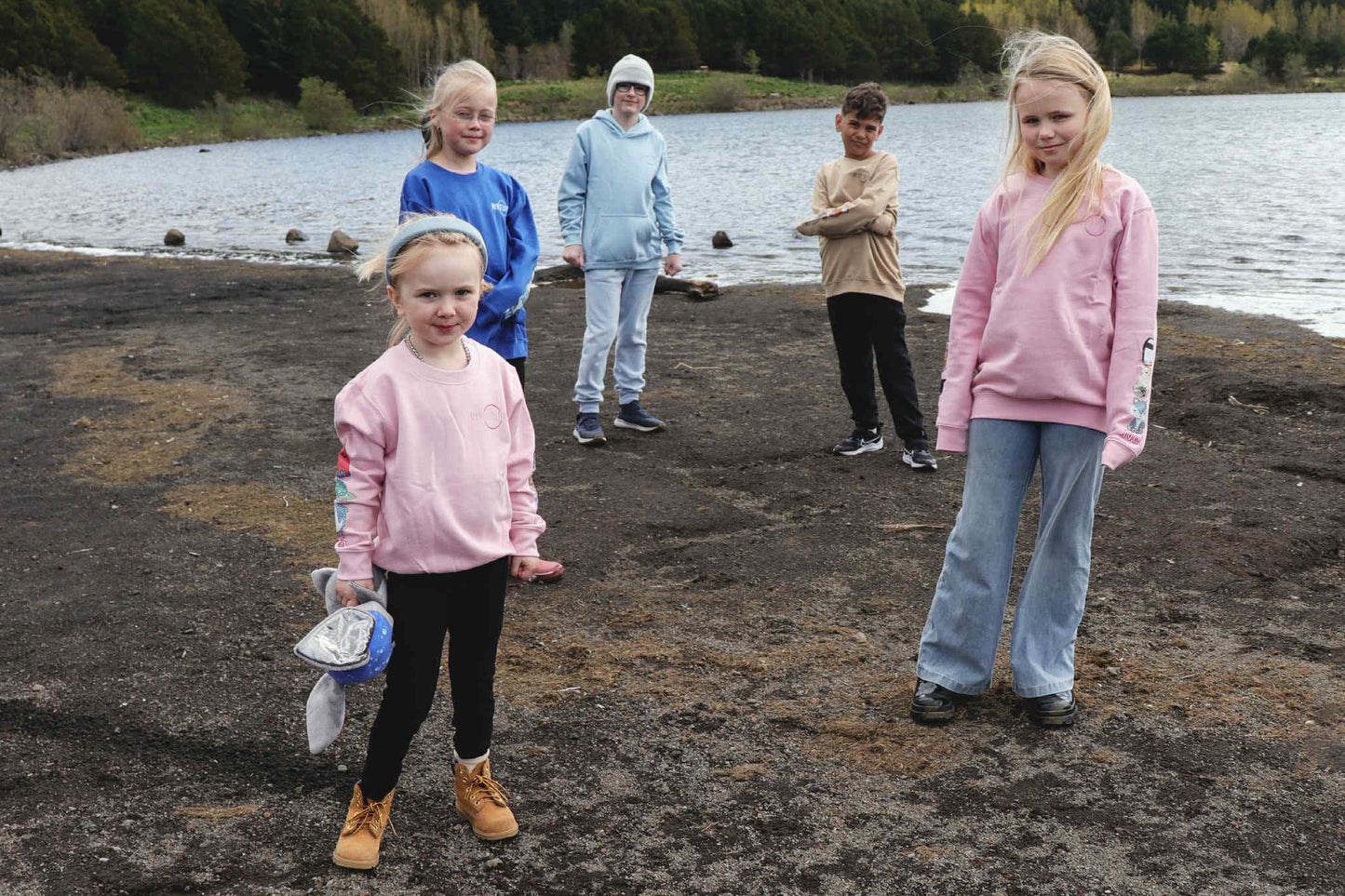 Samskiptapeysa með hettu - Ljósblá