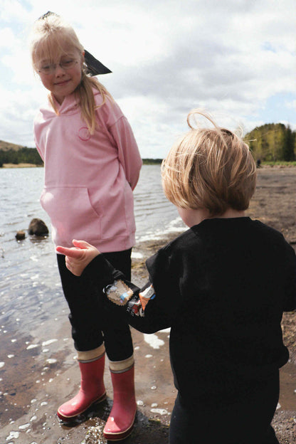 Samskiptapeysa með hettu - Bleik
