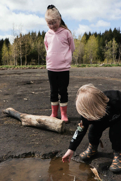 Samskiptapeysa með hettu - Bleik
