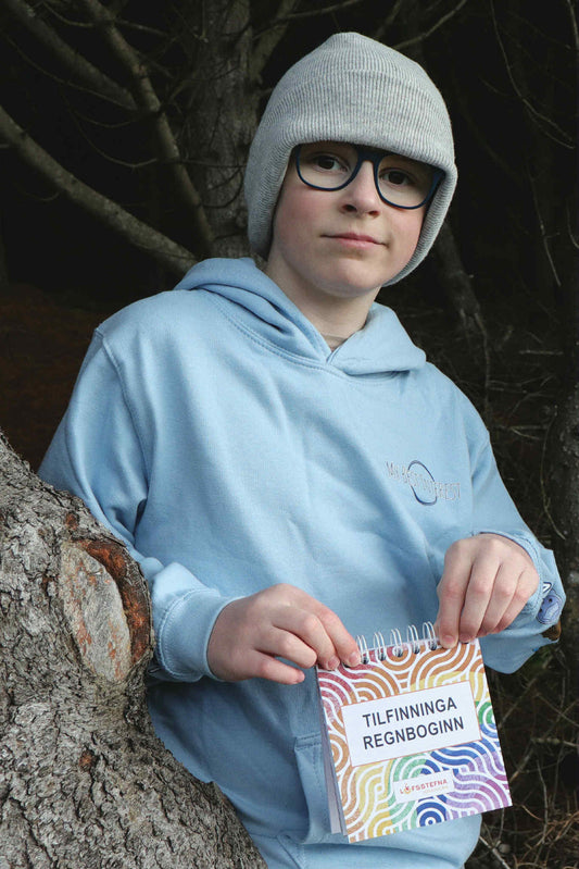 Samskiptapeysa með hettu - Ljósblá