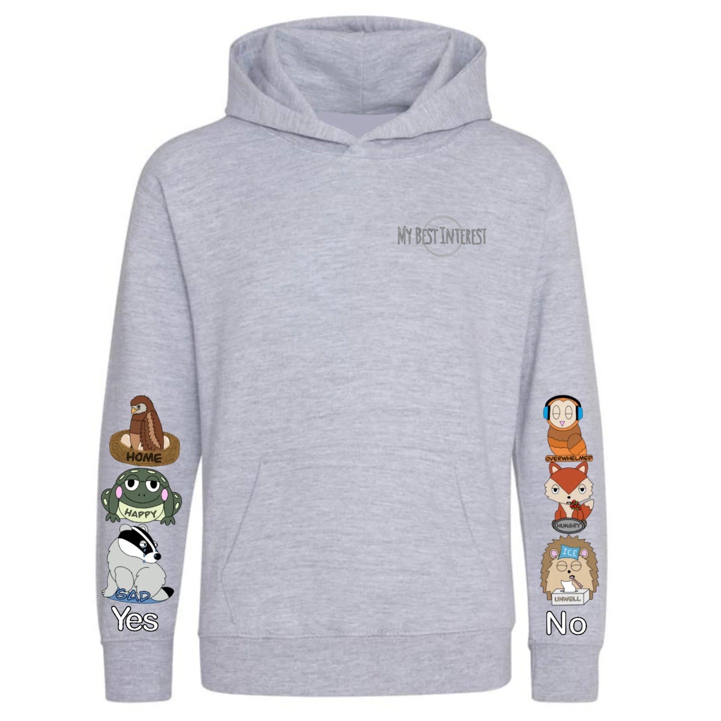 Samskiptapeysa með hettu - Grá